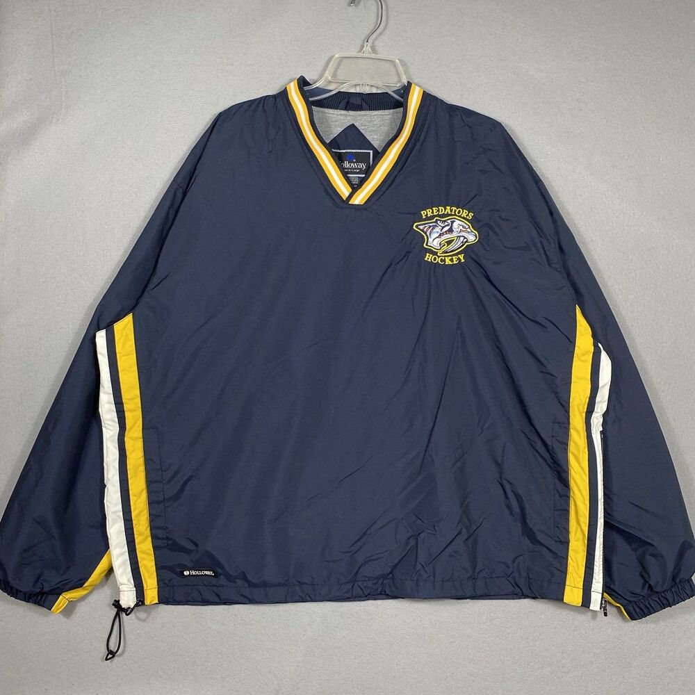 Vintage Nashville Predators Windbreaker Holloway Size XL V-Neck Pullover Jacket